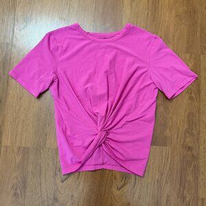 Lululemon Crescent Tee Sonic Hot Pink 4 Crop
